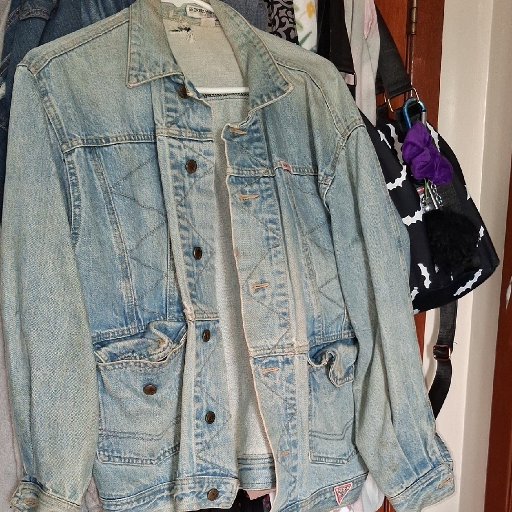 Vintage 1980 Guess Faded Blue Denim Jacket